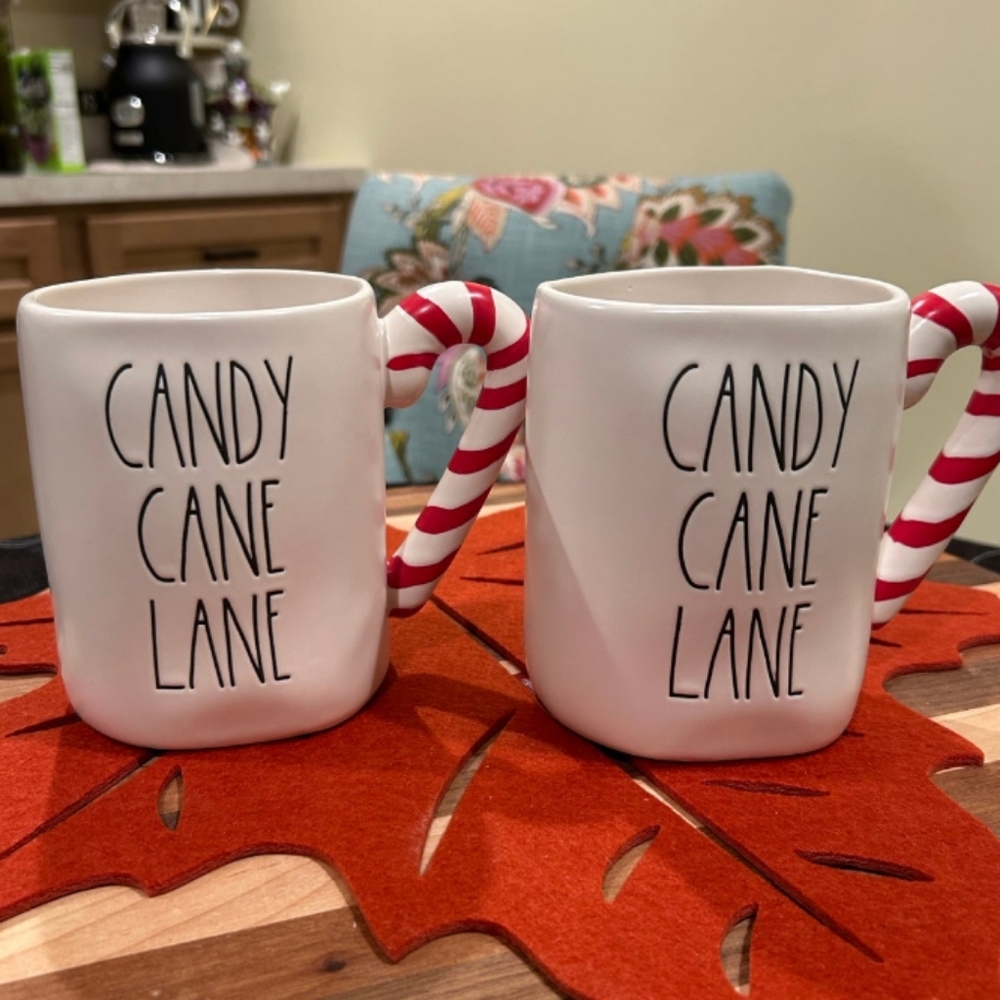 2 piece Candy Cane Lane pair of mugs BRAND NEW